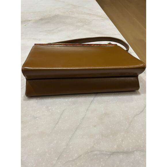 Vintage Brown Gold Snap Closure Purse Bag - Picture 4 of 4